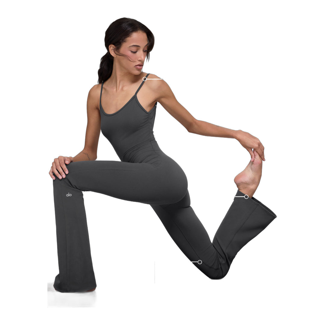 alo Airbrush Bootcut One And Done Onesie - Anthracite