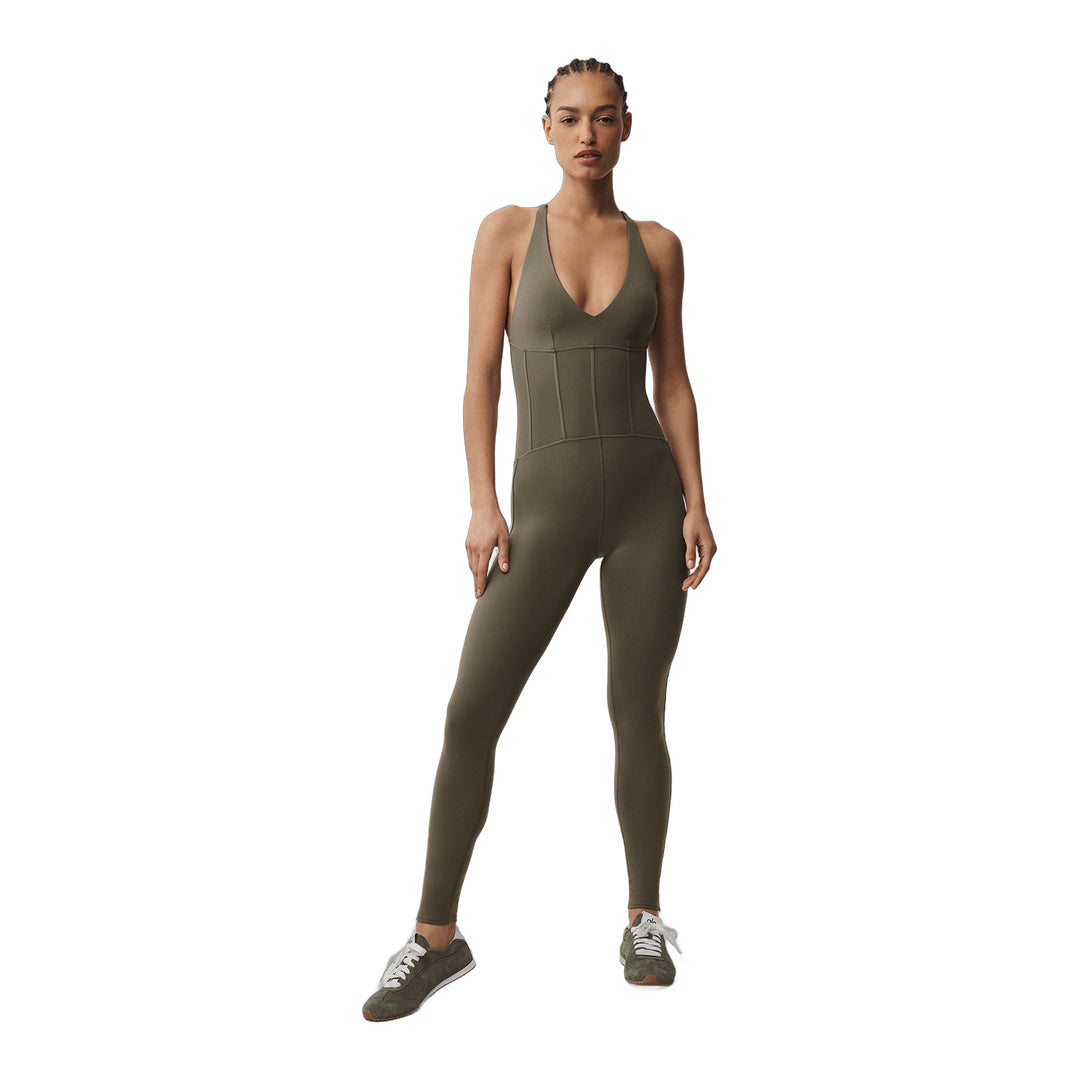 alo Airbrush Sparks Fly Corset Onesie - Olive Tree