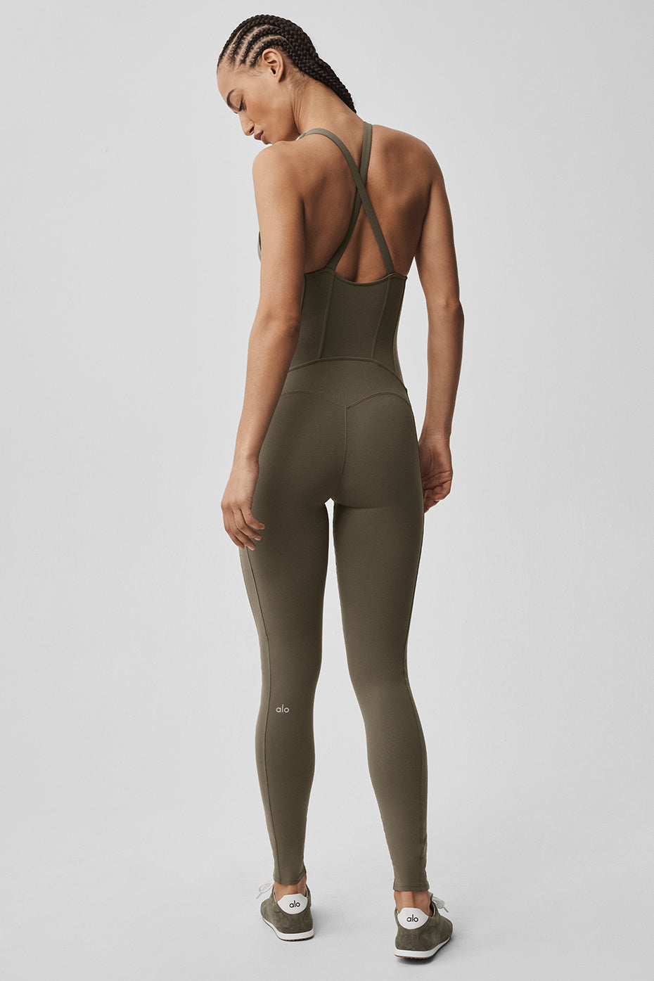 alo Airbrush Sparks Fly Corset Onesie - Olive Tree