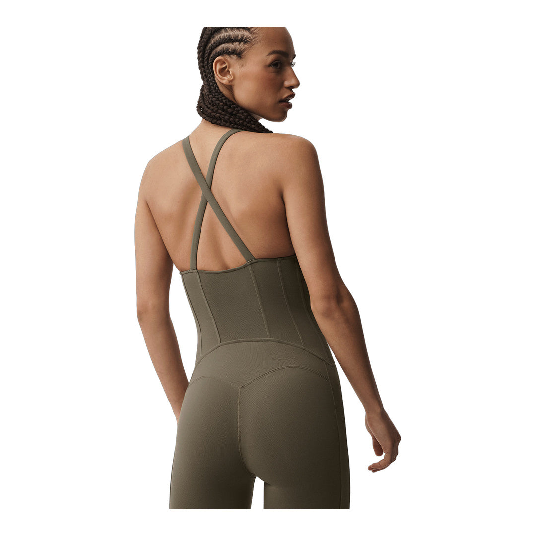 alo Airbrush Sparks Fly Corset Onesie - Olive Tree