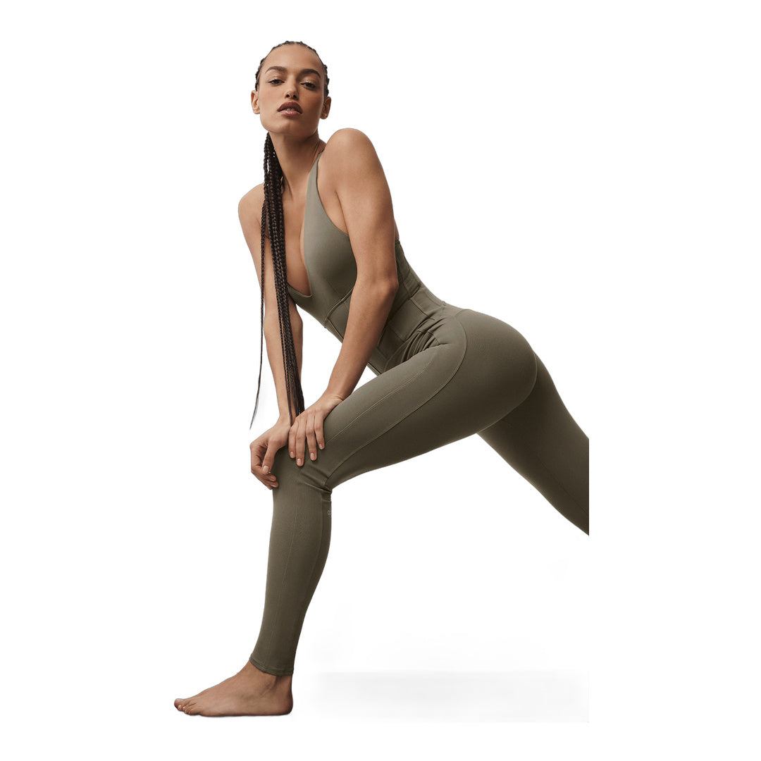 alo Airbrush Sparks Fly Corset Onesie - Olive Tree