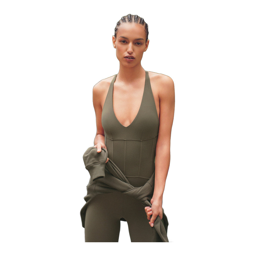 alo Airbrush Sparks Fly Corset Onesie - Olive Tree