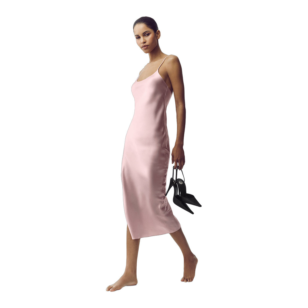 alo Silk Luminous Slip Dress - Pink Champagne