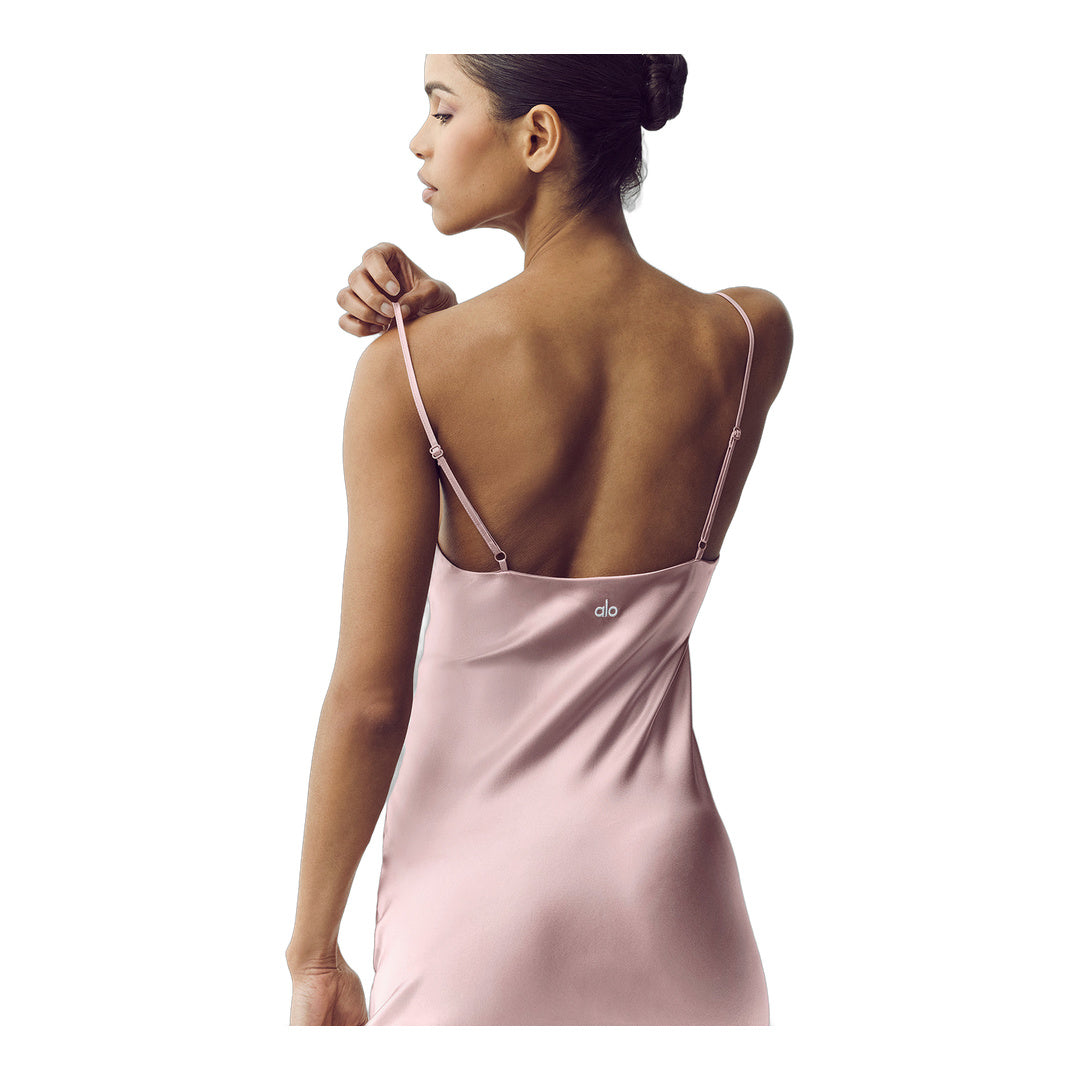 alo Silk Luminous Slip Dress - Pink Champagne
