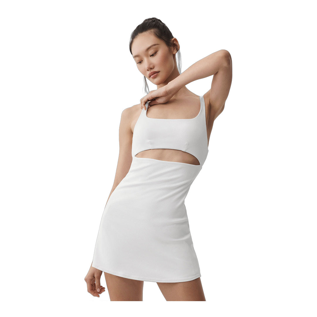 alo Slice Tennis Dress - White