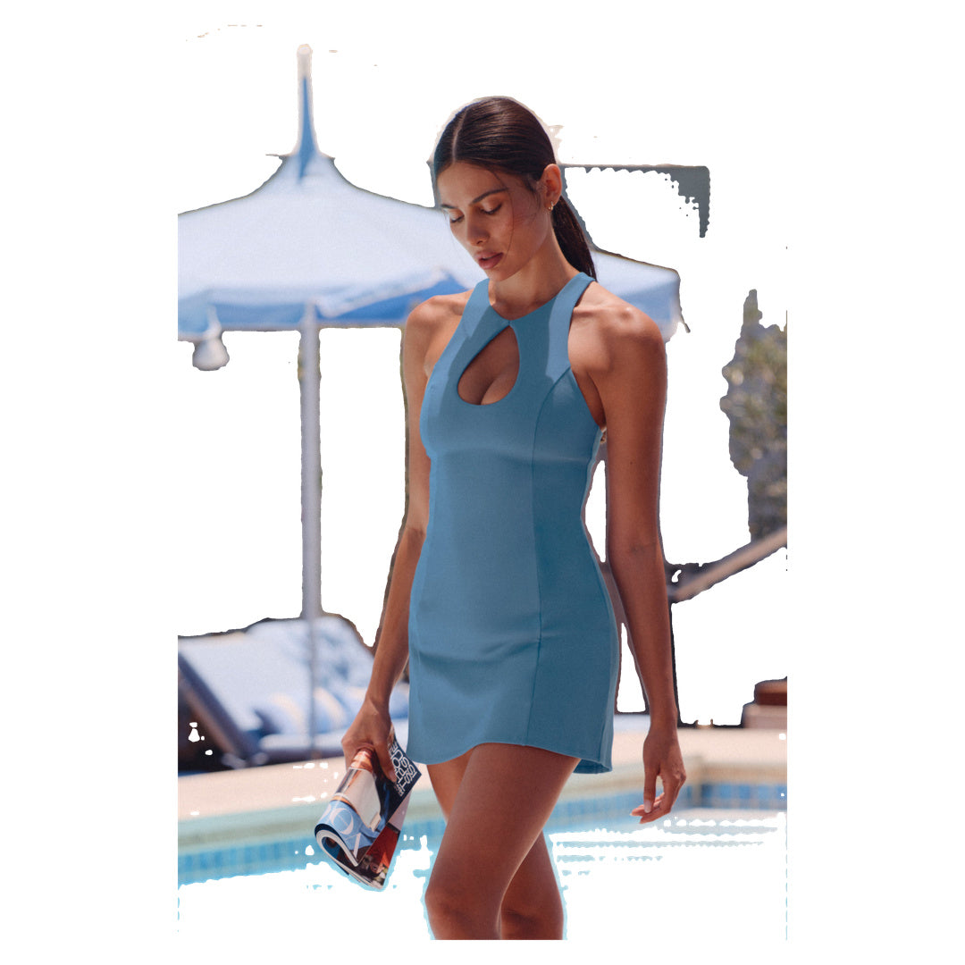 ALO Airbrush Lock In Tennis Dress - California Blue
