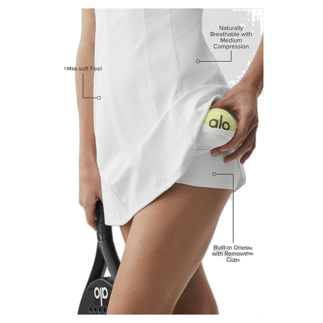 ALO ALO Softsculpt Desire Tennis Dress - White