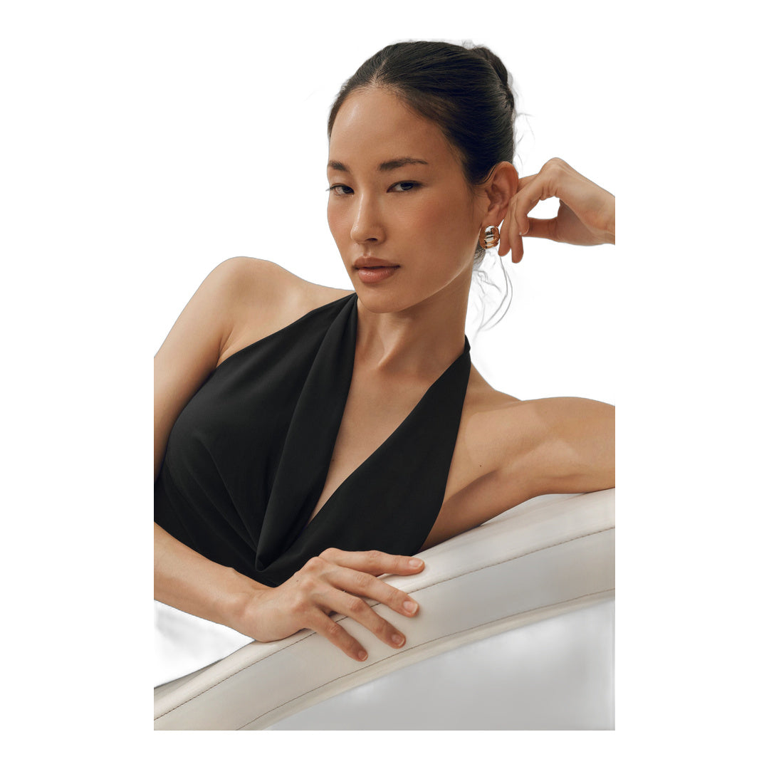 alo Summer Soiree Halter Maxi Dress - Black