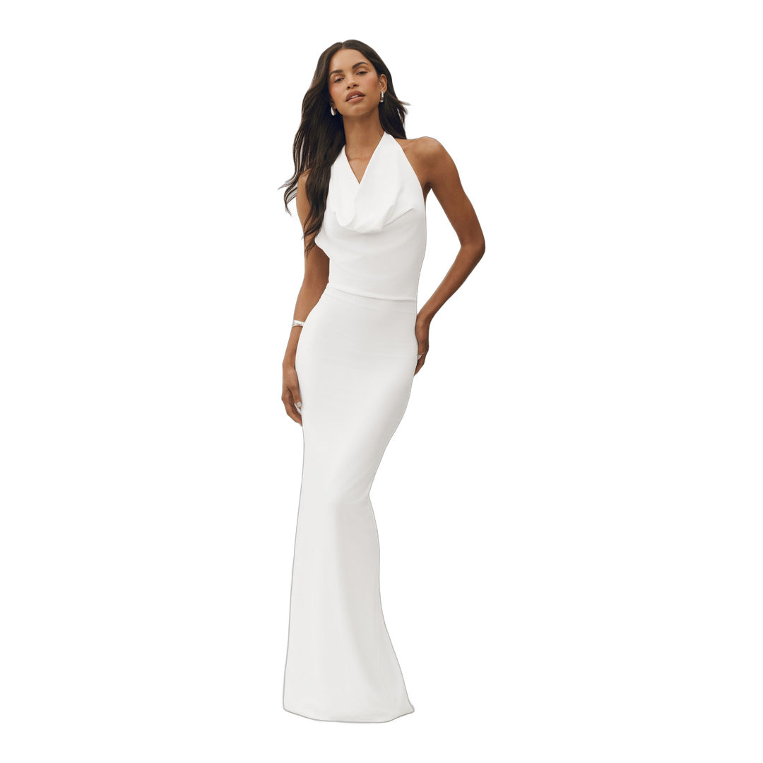 alo Summer Soiree Halter Maxi Dress - White