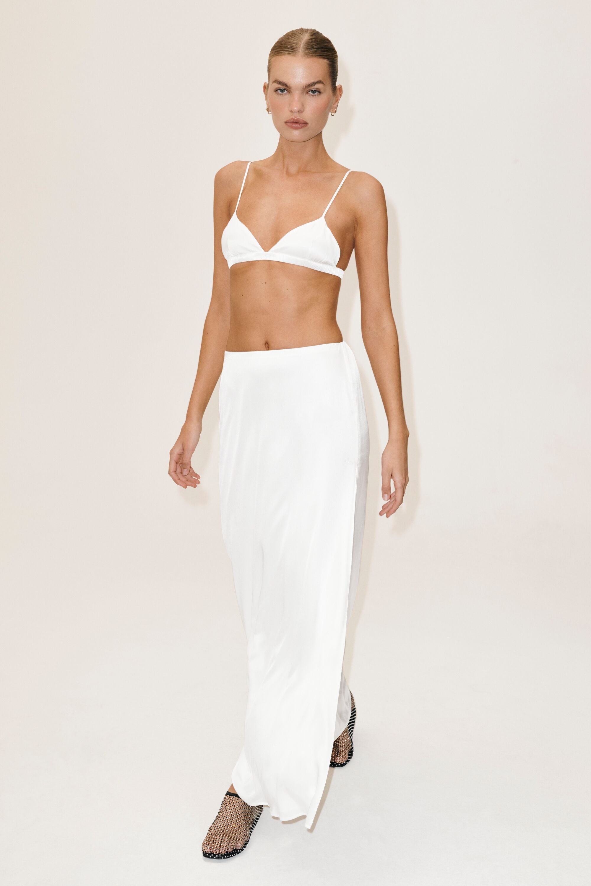 alo Silk Blend Radiance Bra - White