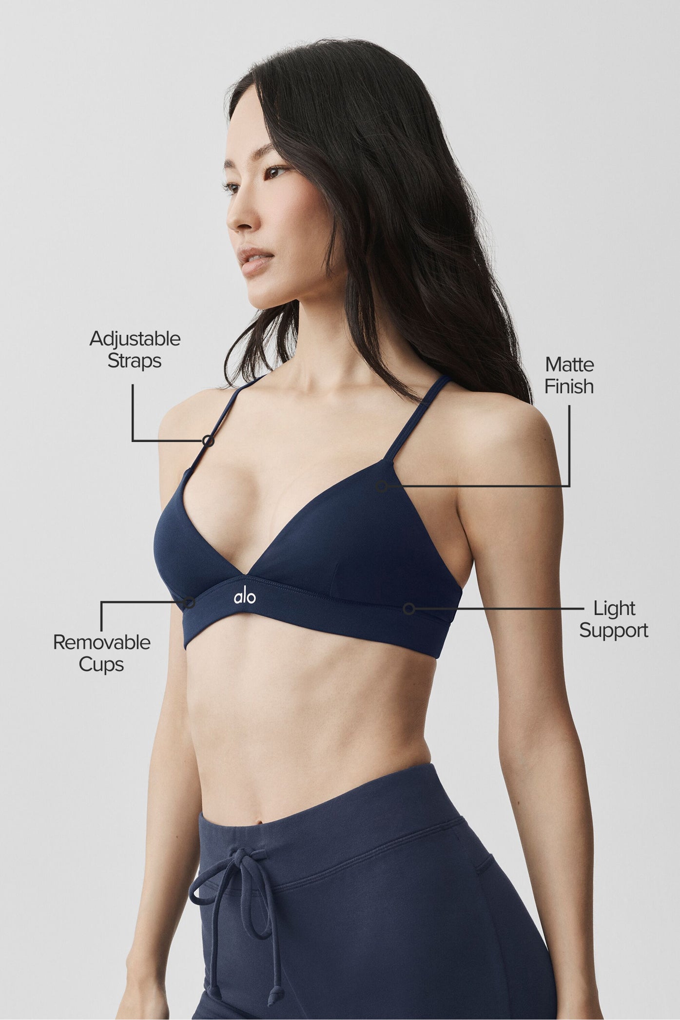 alo Splendor Bra - Navy/White
