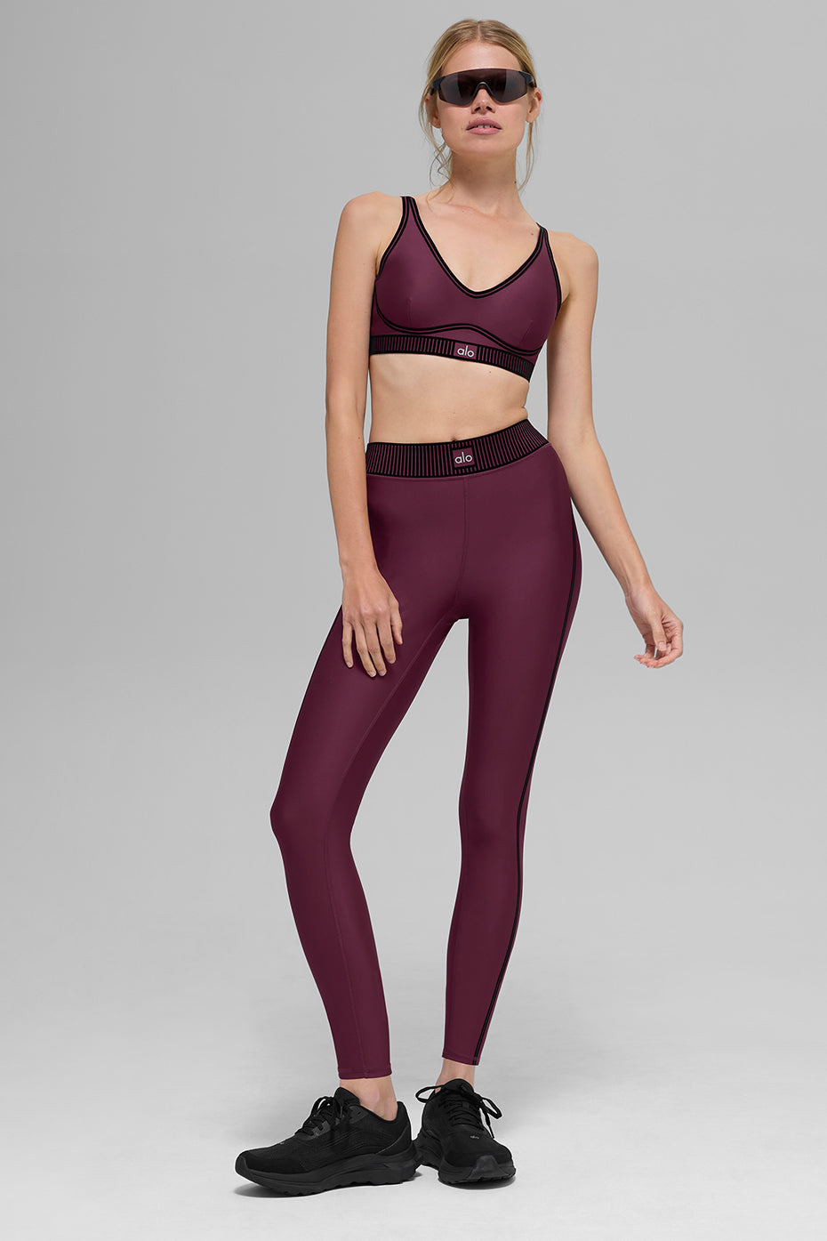 alo Airlift Line Up Bra - Burgundy