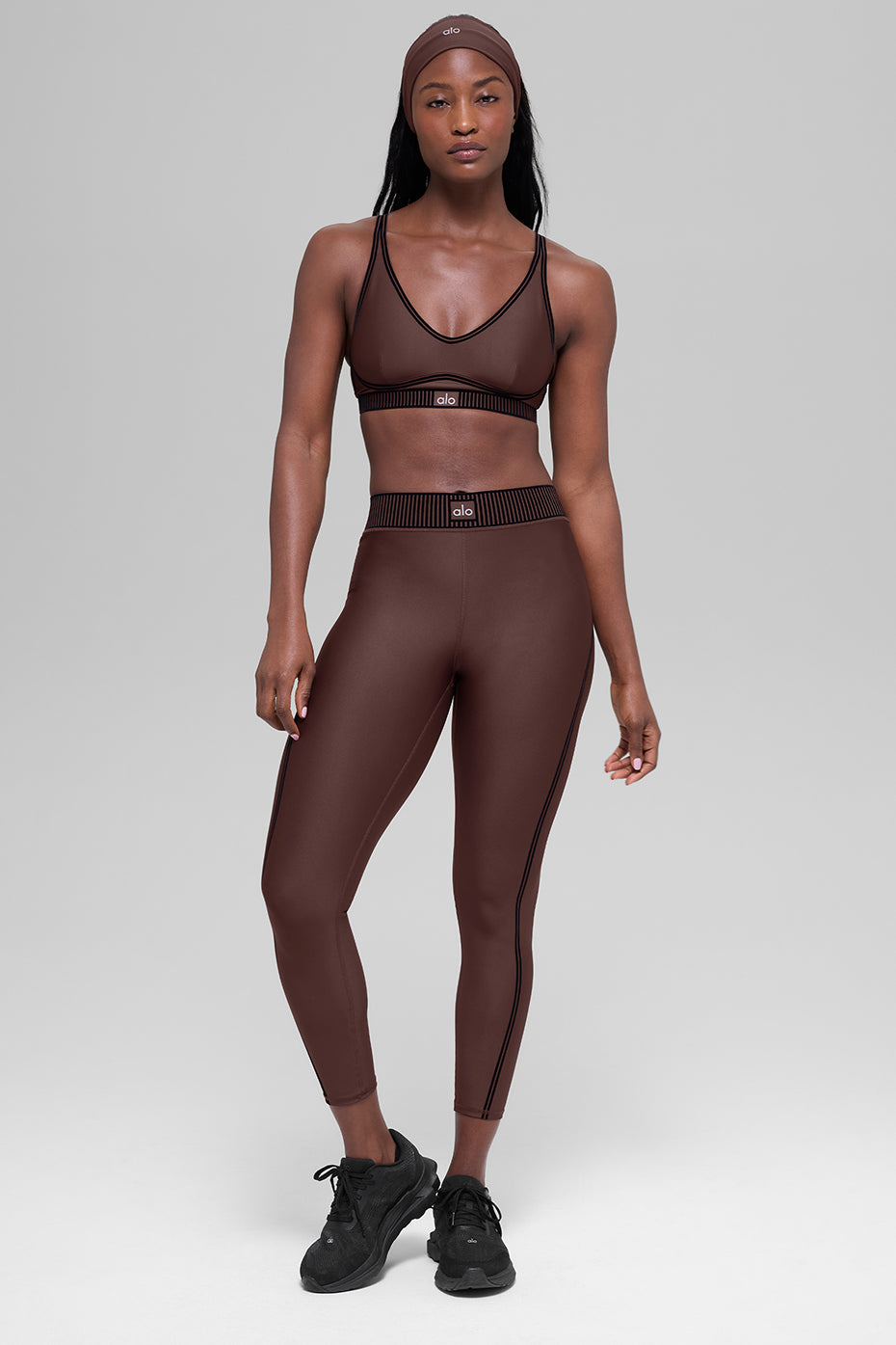 alo Airlift Line Up Bra - Brownstone