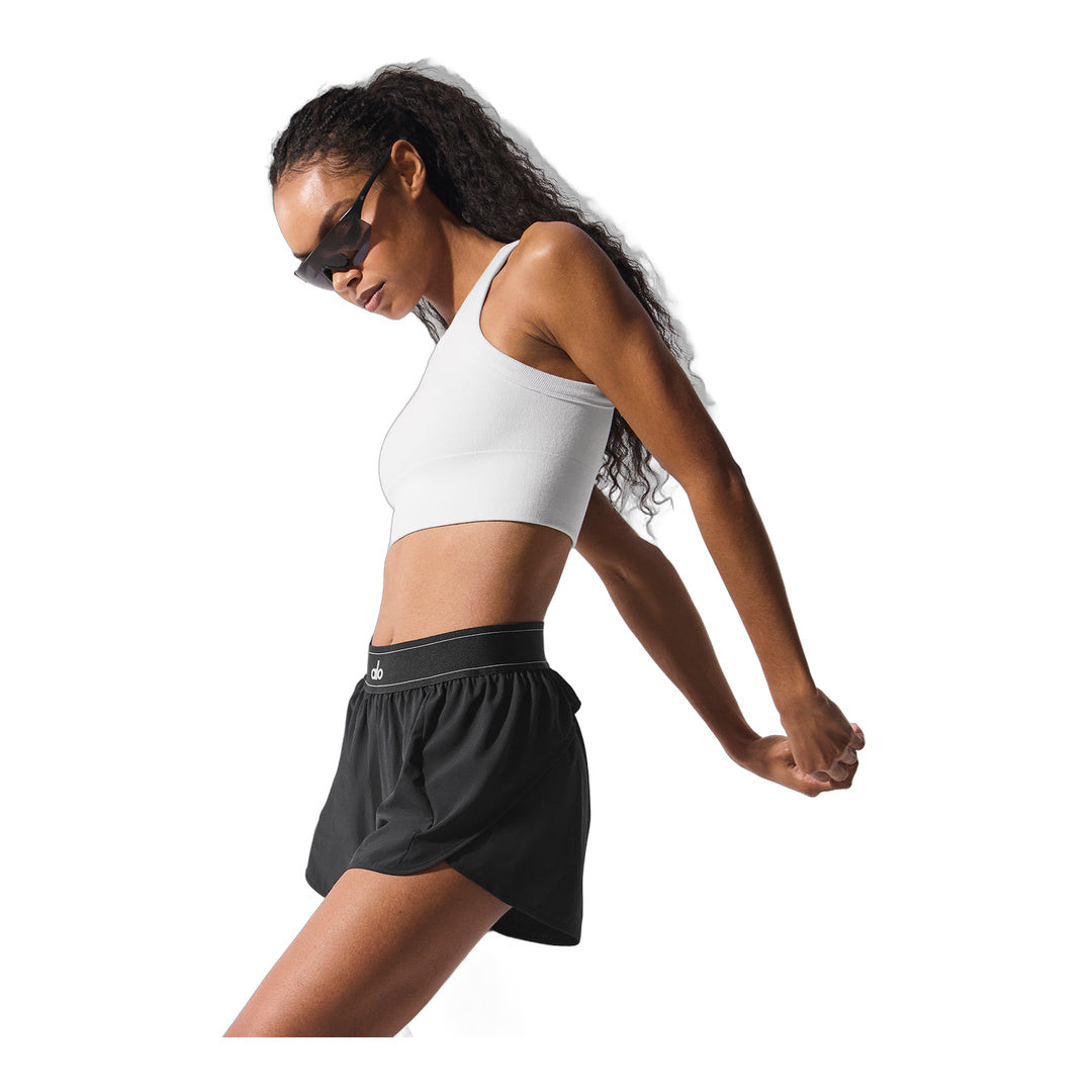 alo Seamless Delight High Neck Bra - White