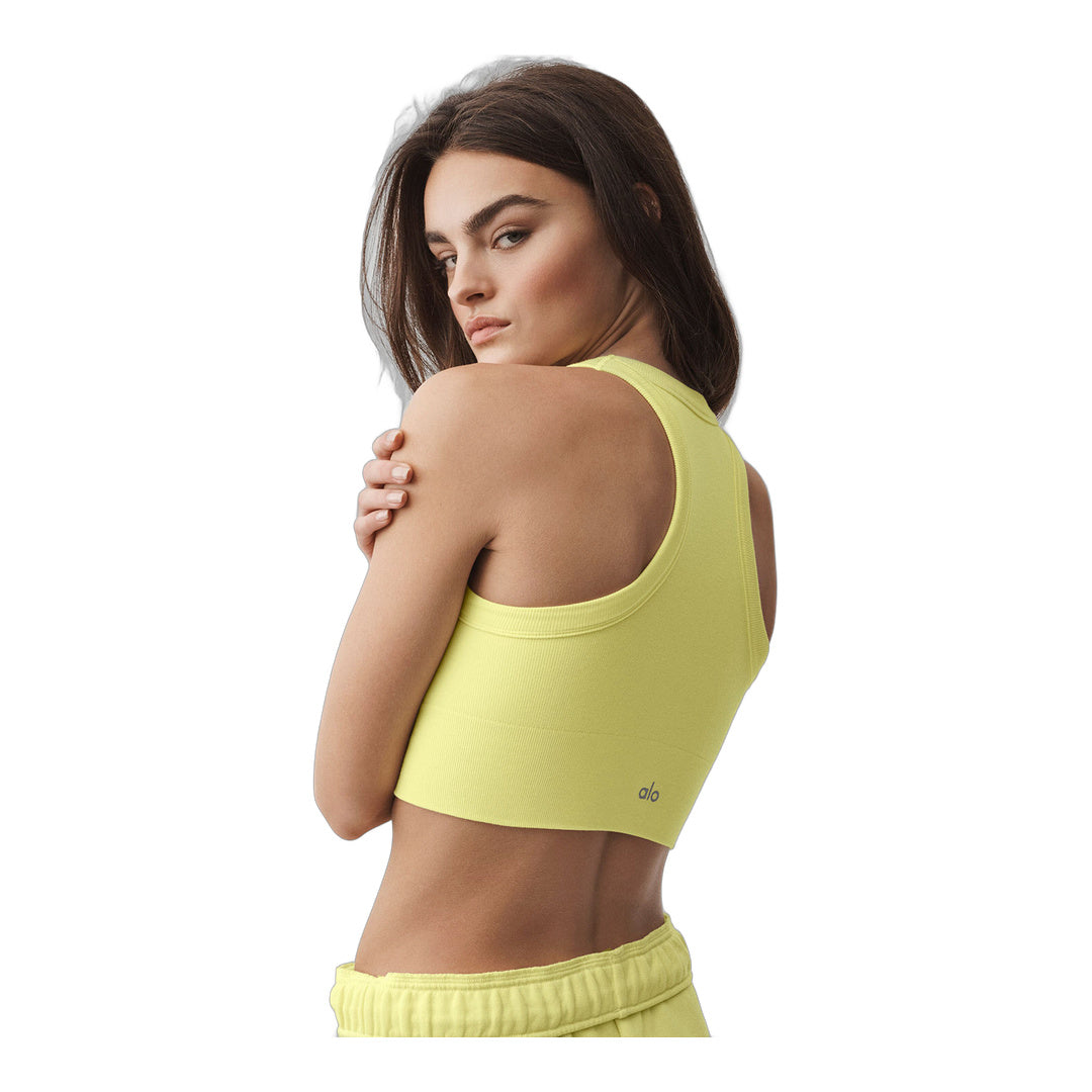 alo Seamless Delight High Neck Bra - Sunshine