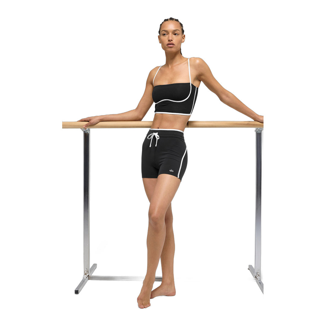 alo Airbrush Streamlined Bra Tank - Black/White