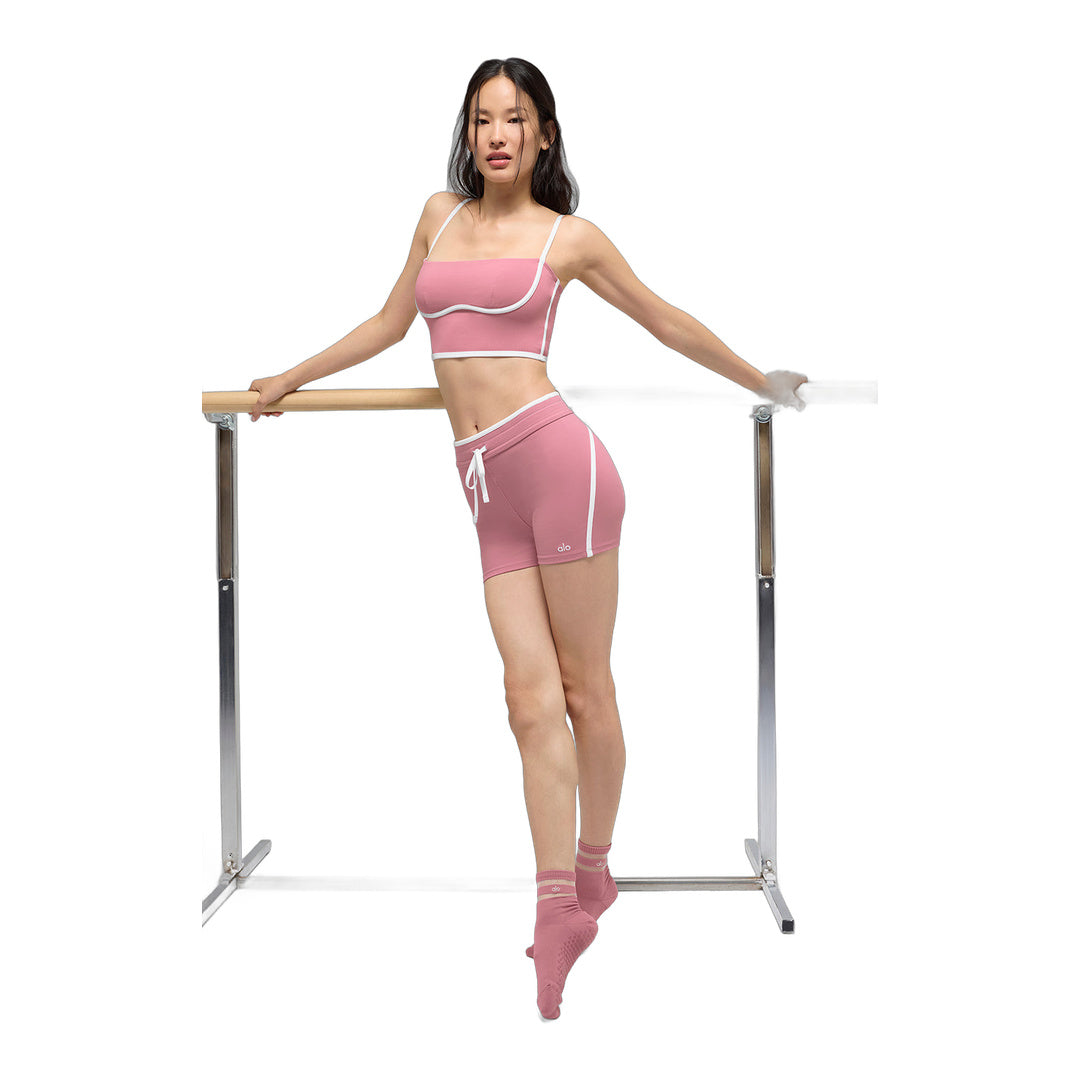 alo Airbrush Streamlined Bra Tank - Pink Wild Rose/White