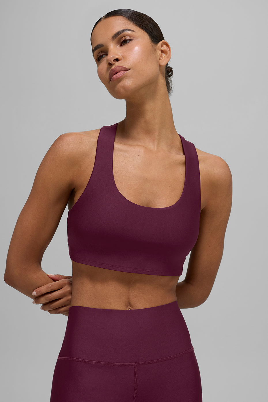 alo Airlift Advantage Racerback Bra - Burgundy