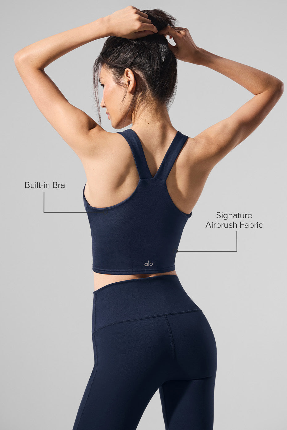 alo Airbrush Real Bra Tank - Navy