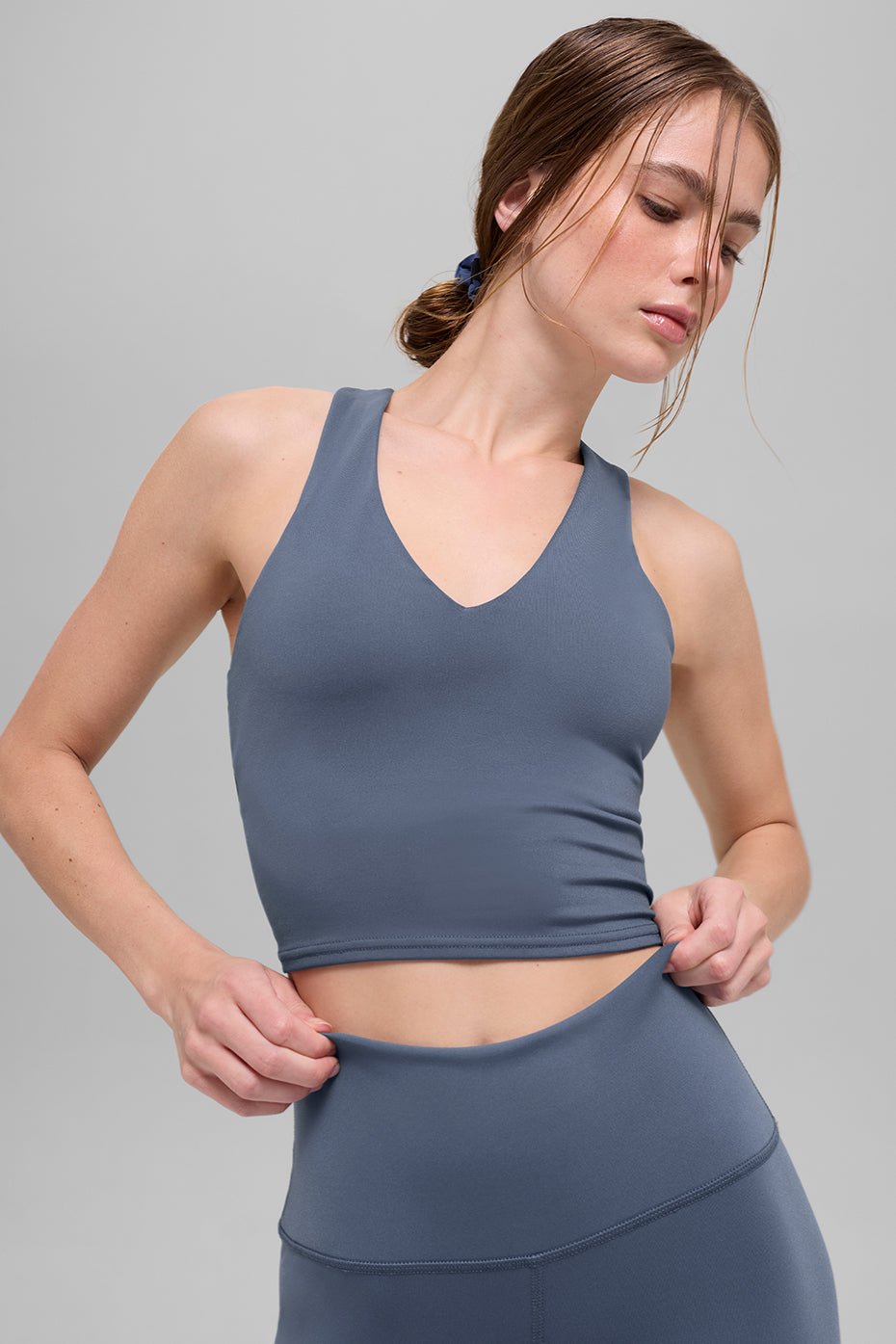 alo Airbrush Real Bra Tank - Bluestone