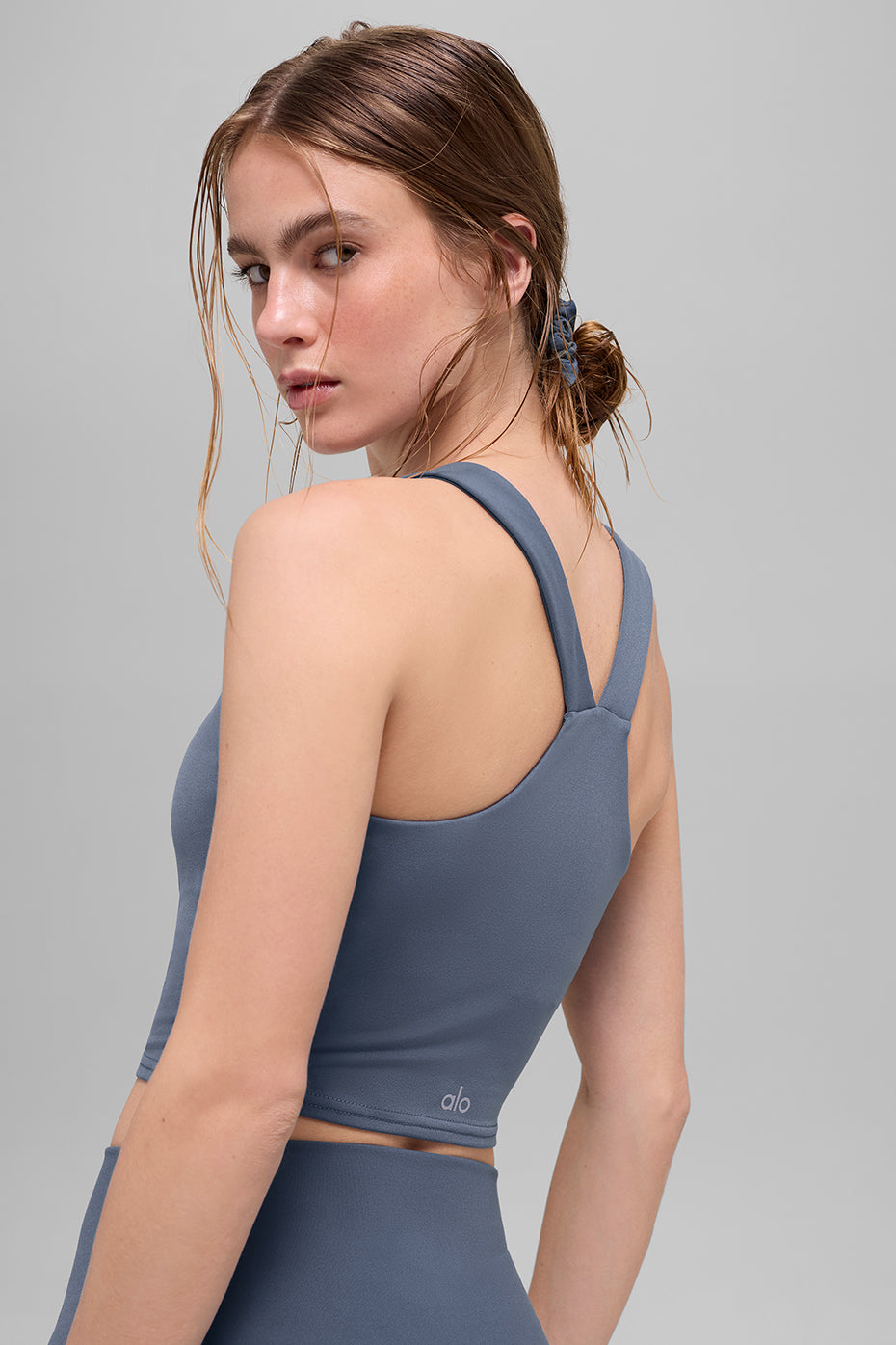 alo Airbrush Real Bra Tank - Bluestone