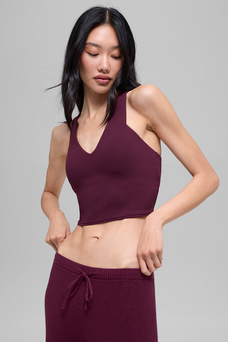 alo Airbrush Real Bra Tank - Burgundy