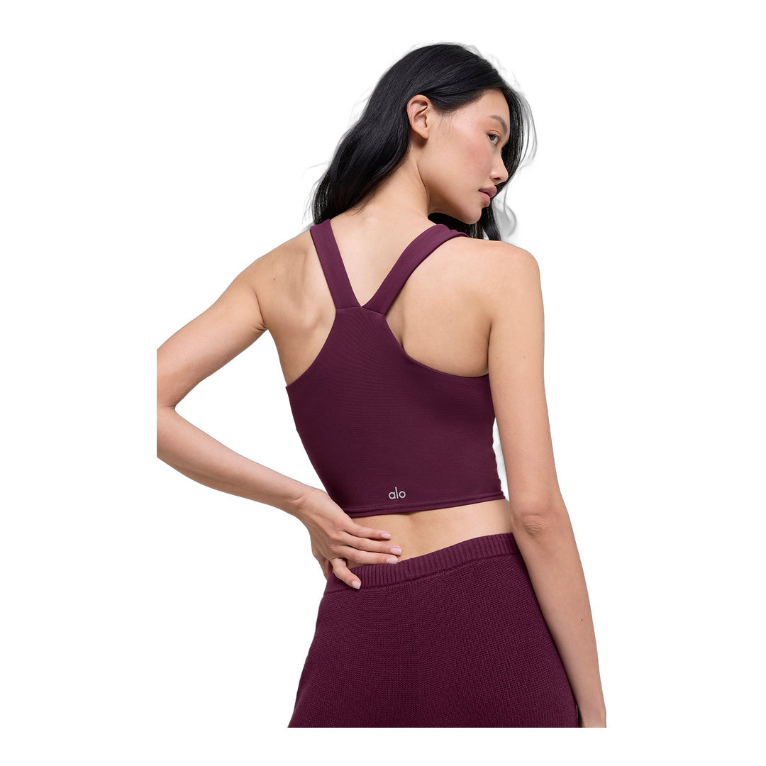alo Airbrush Real Bra Tank - Burgundy