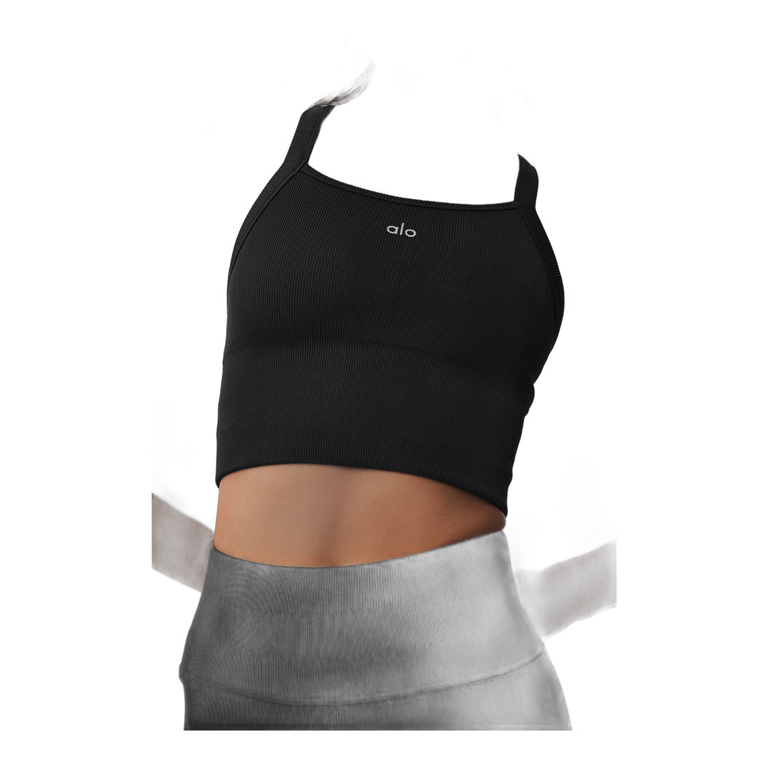 alo Seamless Ribbed Favorite Bra Tank - Black