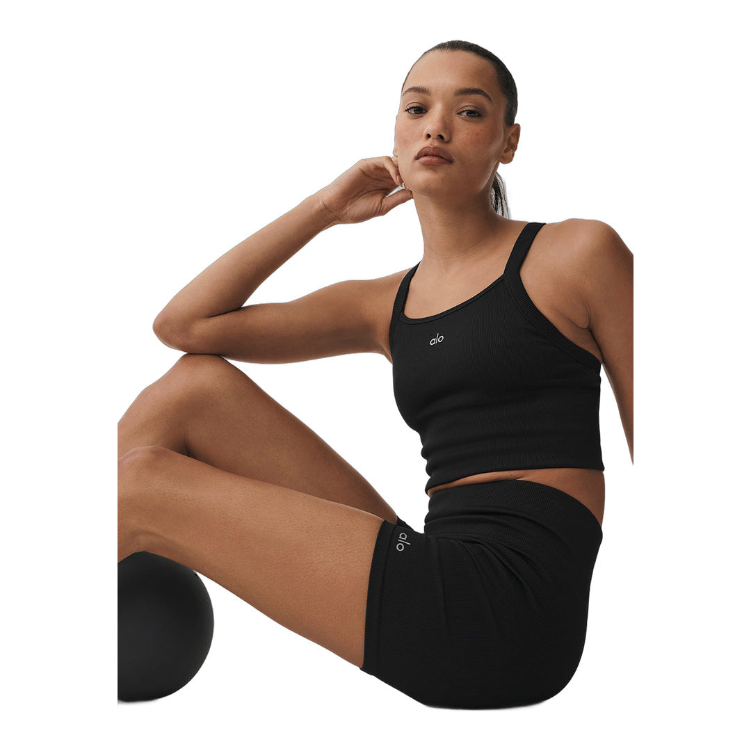 alo Seamless Ribbed Favorite Bra Tank - Black