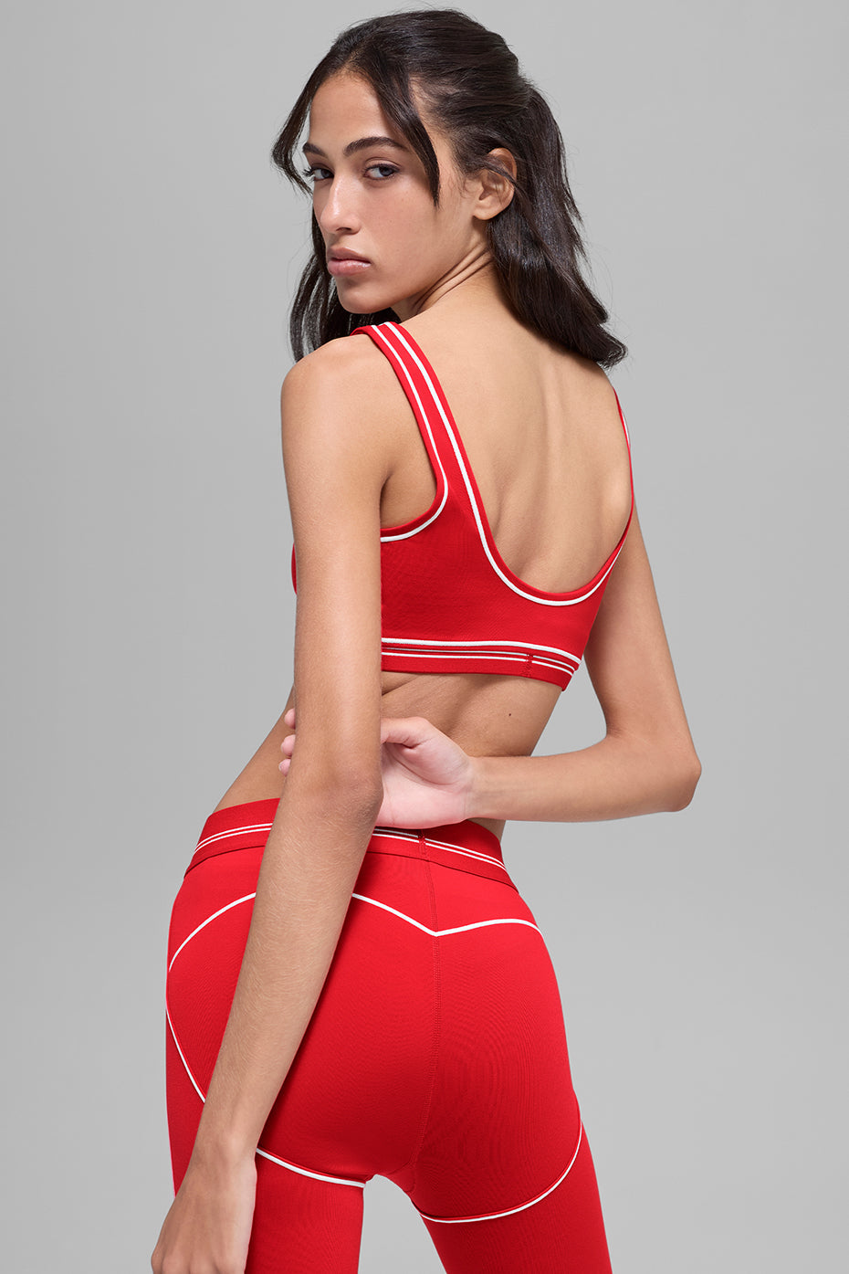 alo Airbrush Heart Throb Bra - Bright Red/White
