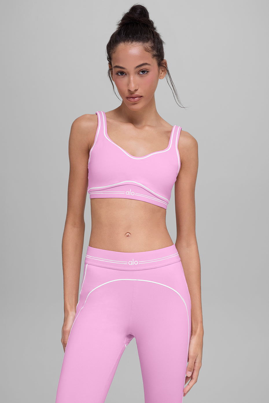 alo Airbrush Heart Throb Bra - Candy Heart Pink/White