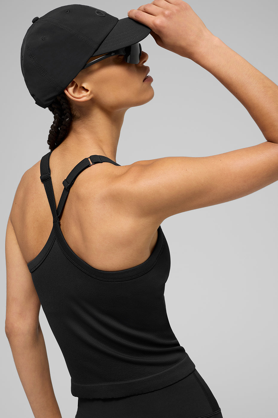 alo Seamless Ribbed Favorite Full Length Bra Tank - Black