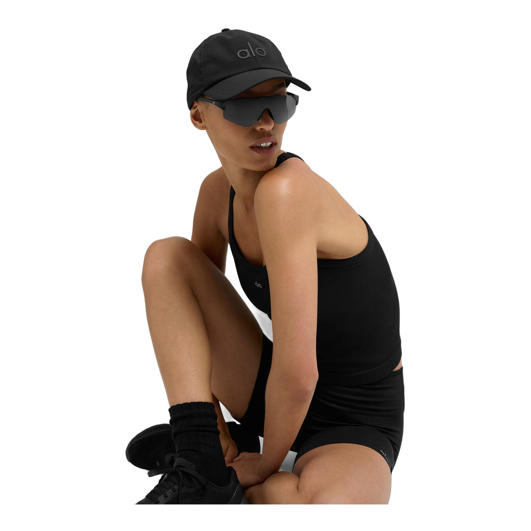 alo Seamless Ribbed Favorite Full Length Bra Tank - Black