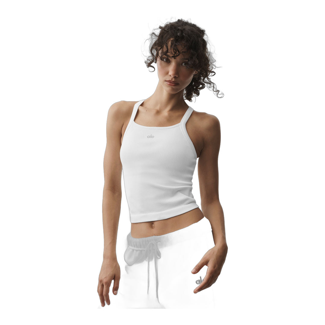 alo Seamless Ribbed Favorite Bra Tank - White