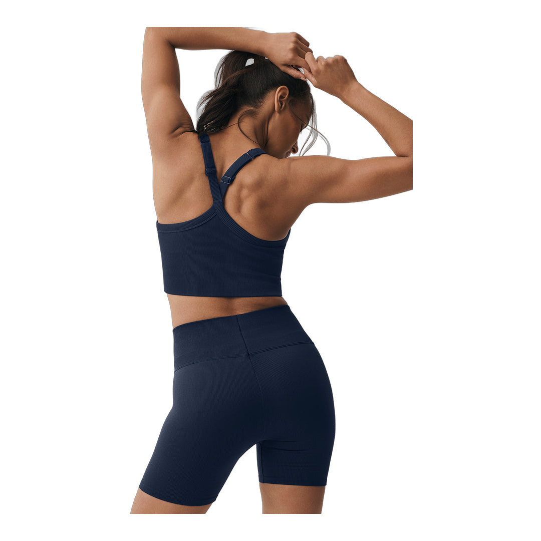 alo Seamless Ribbed Favorite Bra Tank - Navy