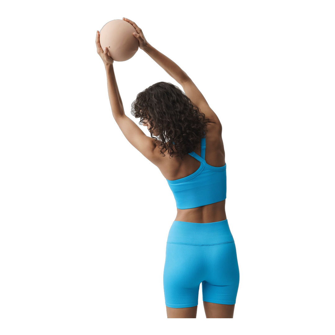 alo Seamless Ribbed Favorite Bra Tank - Azure Blue