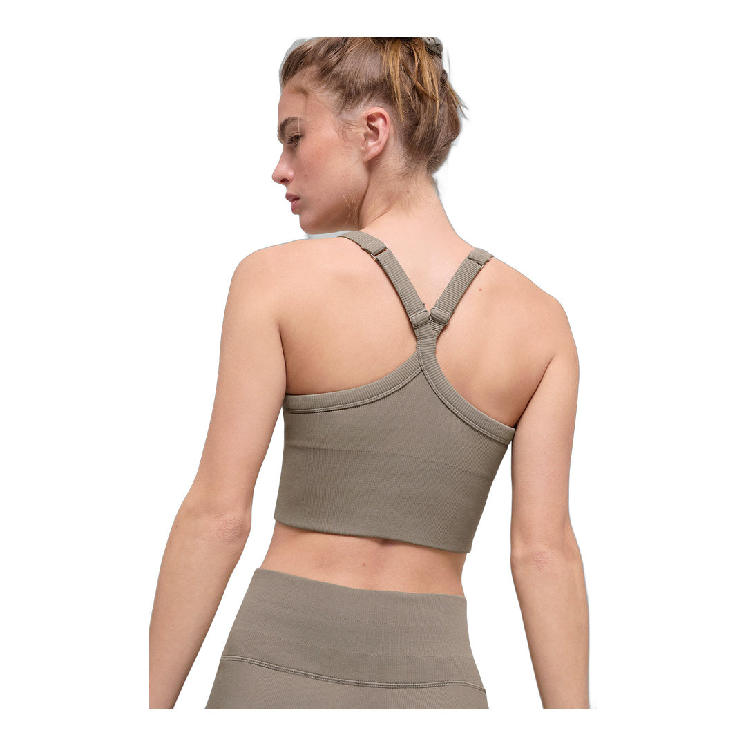 alo Seamless Ribbed Favorite Bra Tank - Light Cocoa