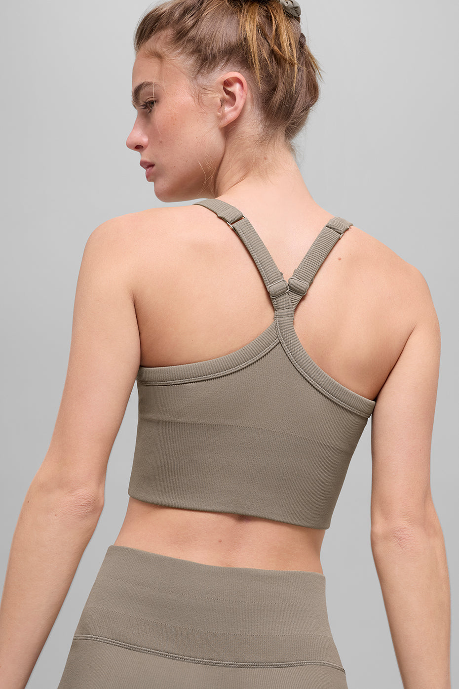 alo Seamless Ribbed Favorite Bra Tank - Light Cocoa
