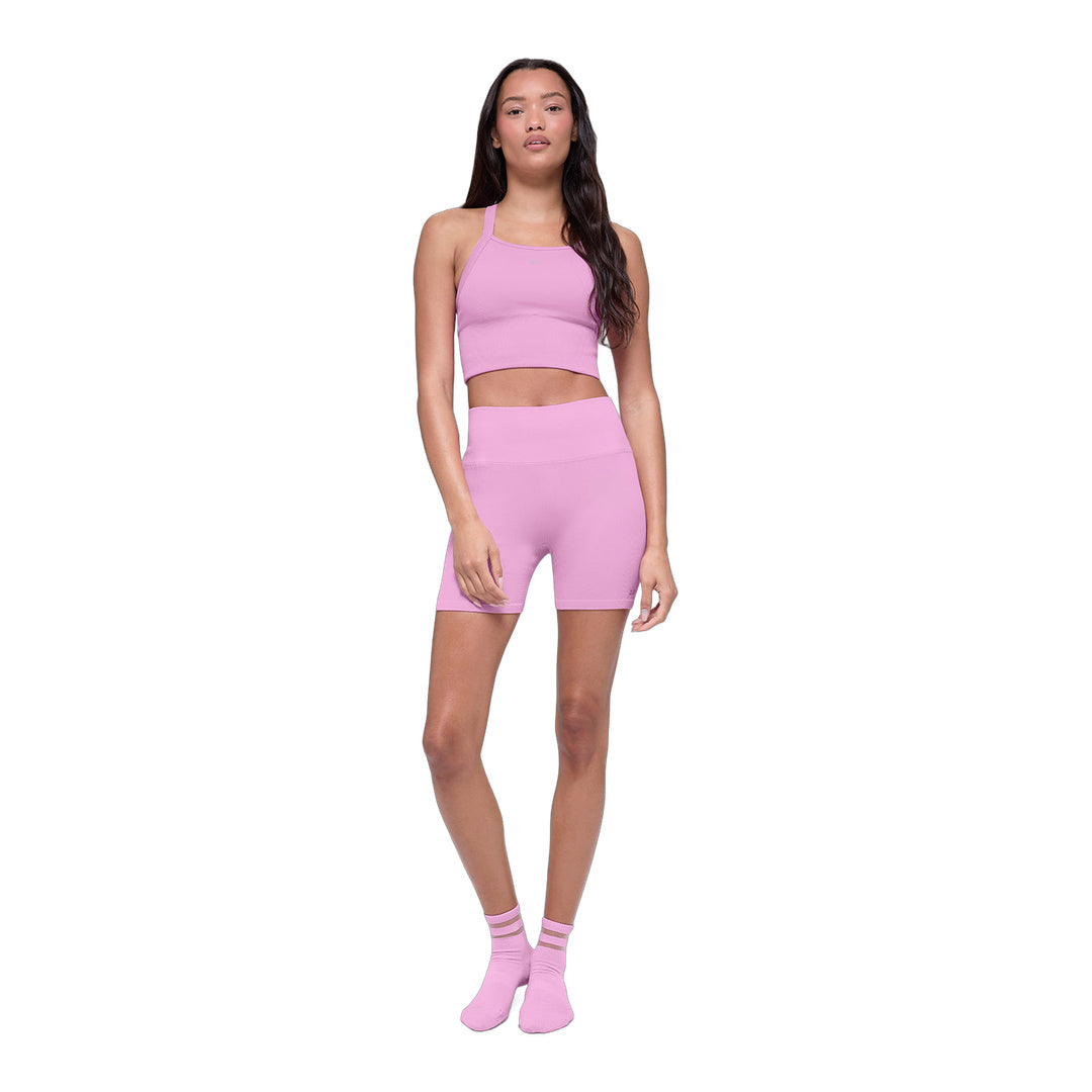 alo Seamless Ribbed Favorite Bra Tank - Candy Heart Pink