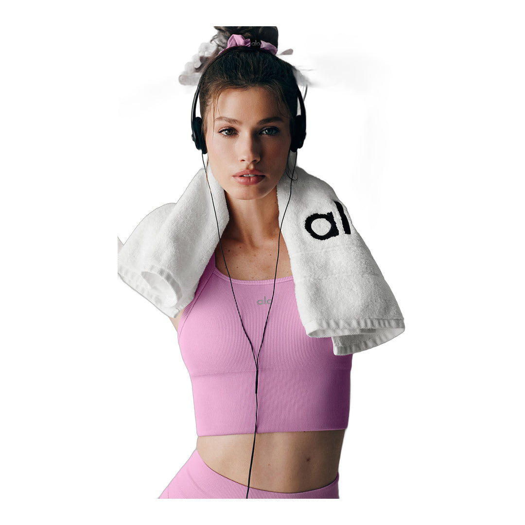 alo Seamless Ribbed Favorite Bra Tank - Candy Heart Pink