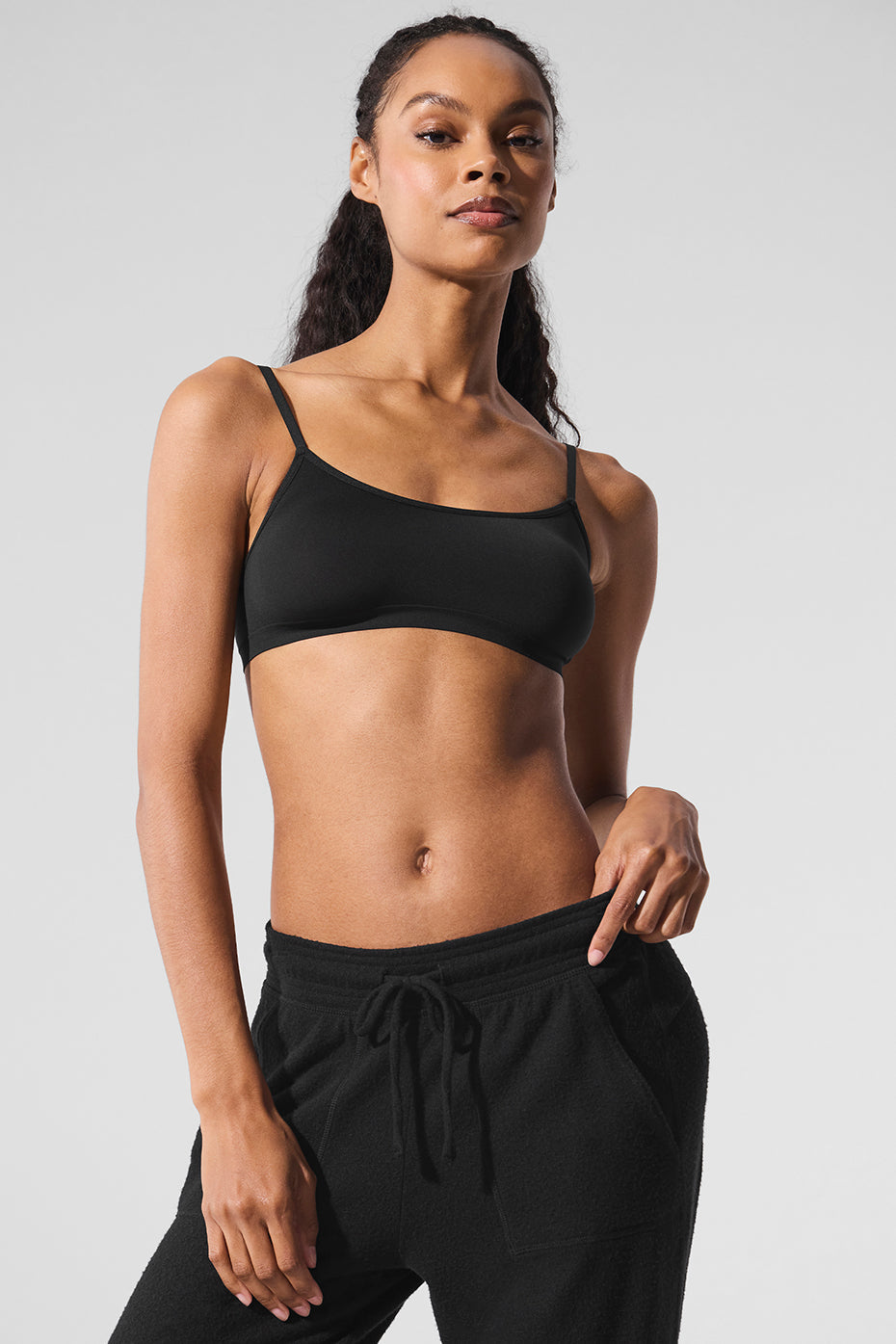 alo Sheer Glow Bra - Black