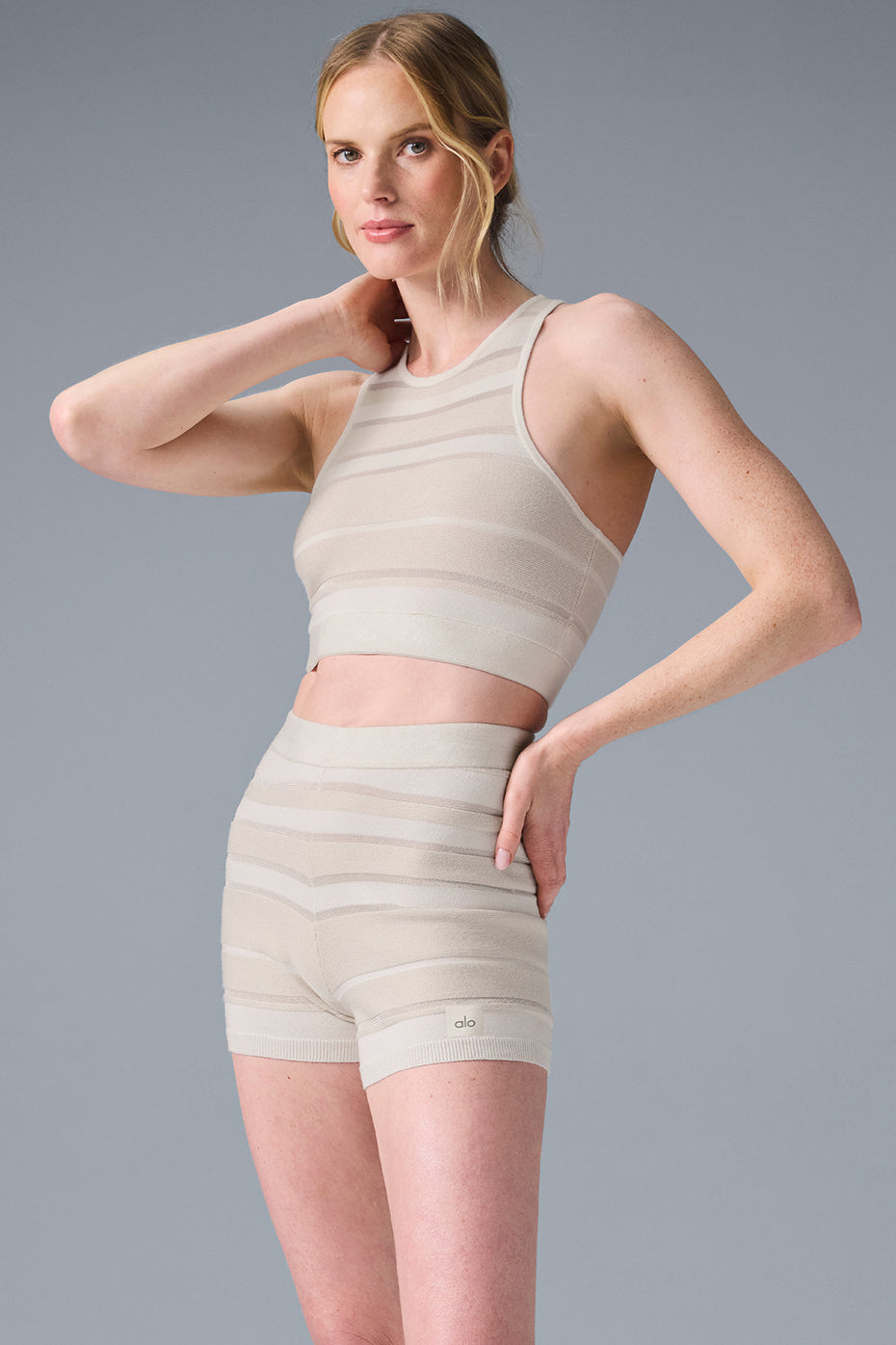 alo Sport Play Knit Bra - Ivory/Alabaster