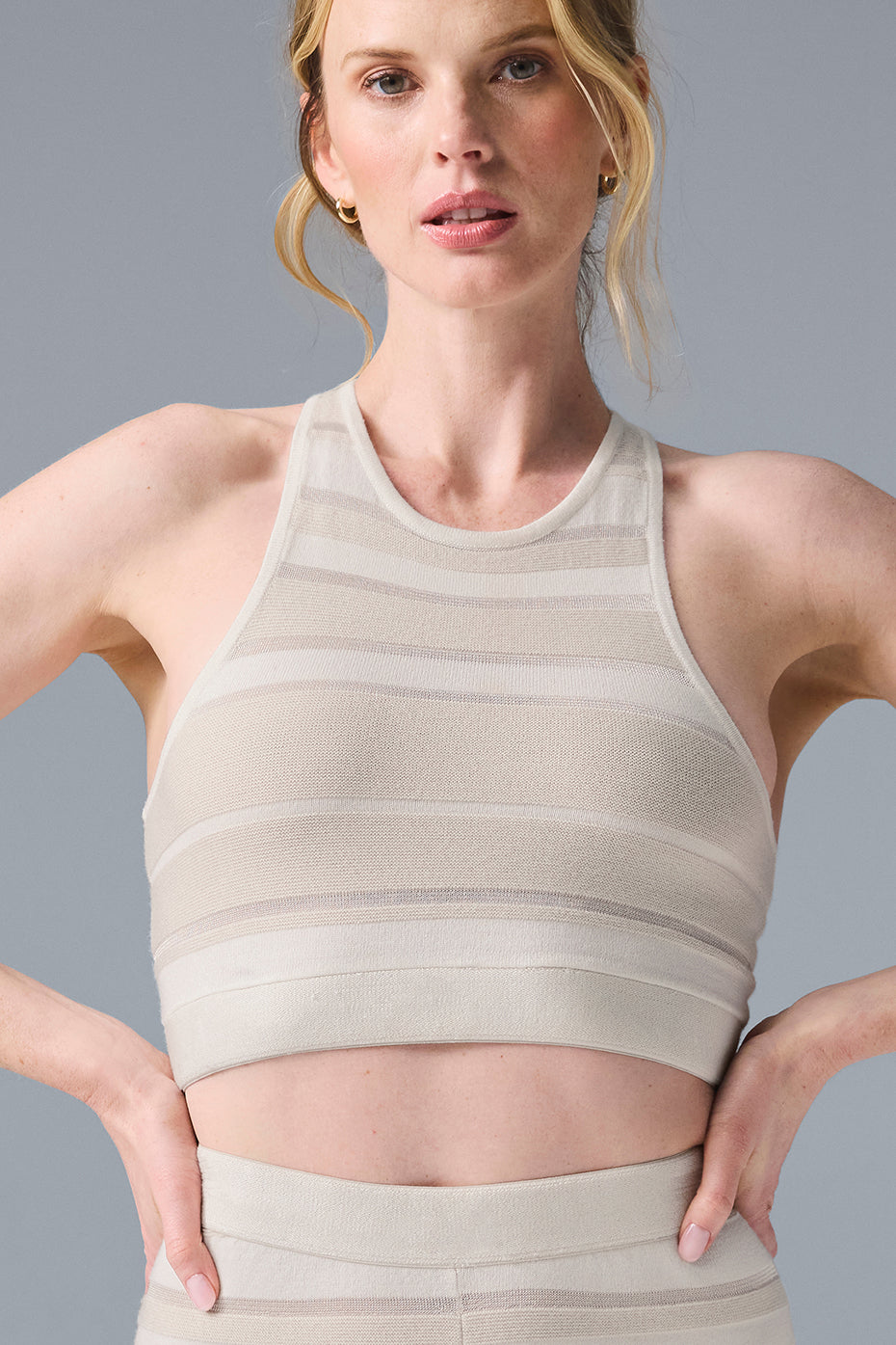 alo Sport Play Knit Bra - Ivory/Alabaster
