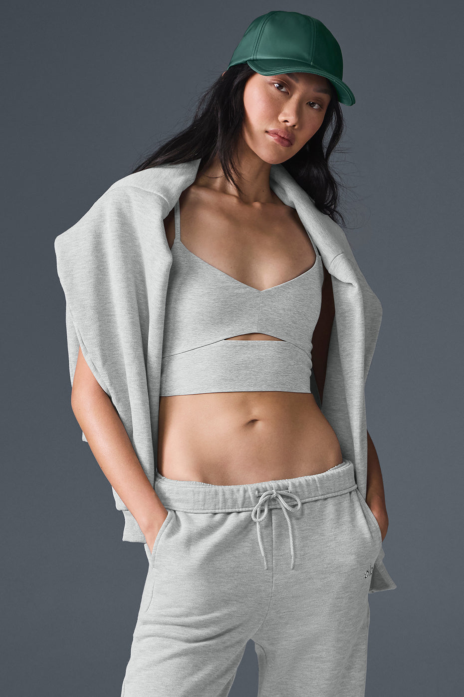 alo Alosoft Highlight Bra - Athletic Heather Grey