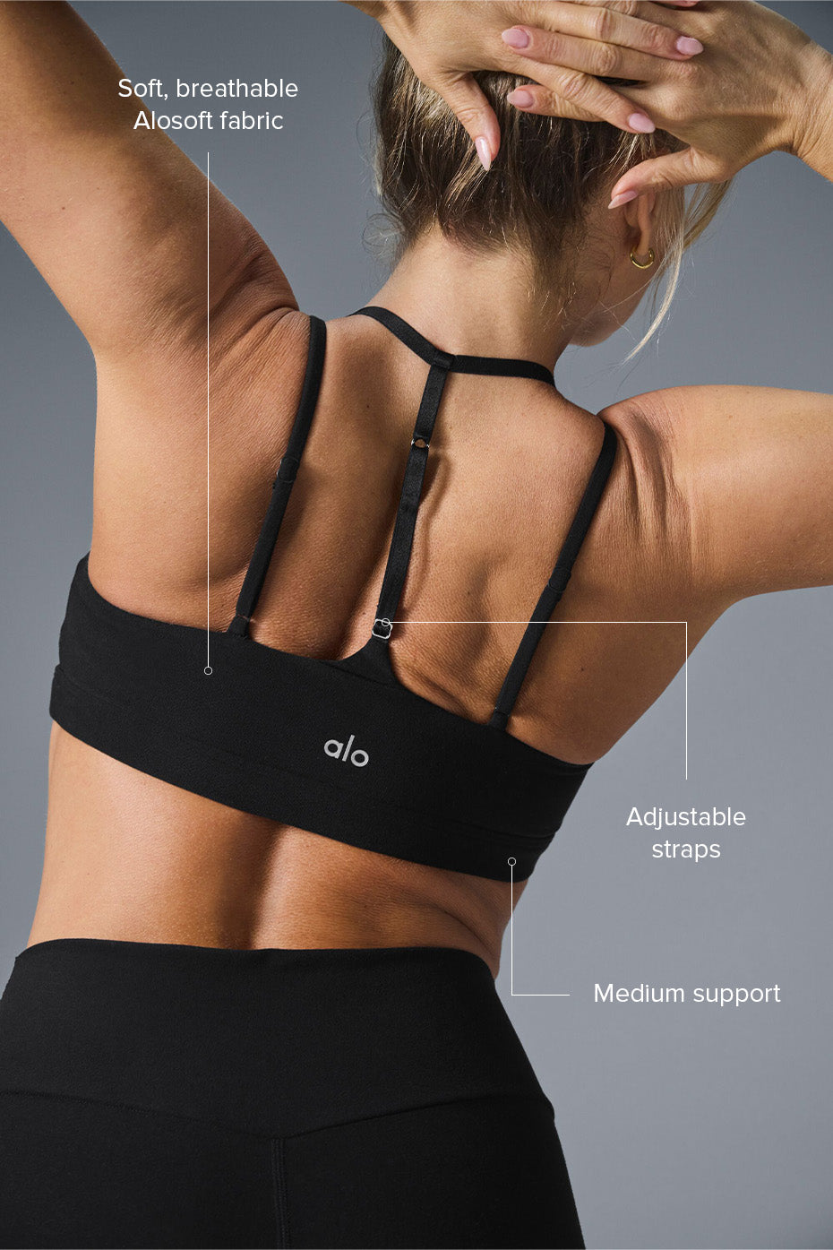 alo Alosoft Spotlight Bra - Black