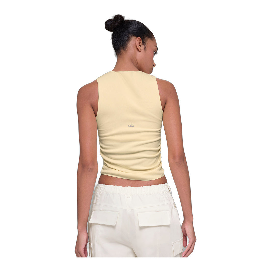 alo Ribbed En Pointe Tank - Candlelight Yellow