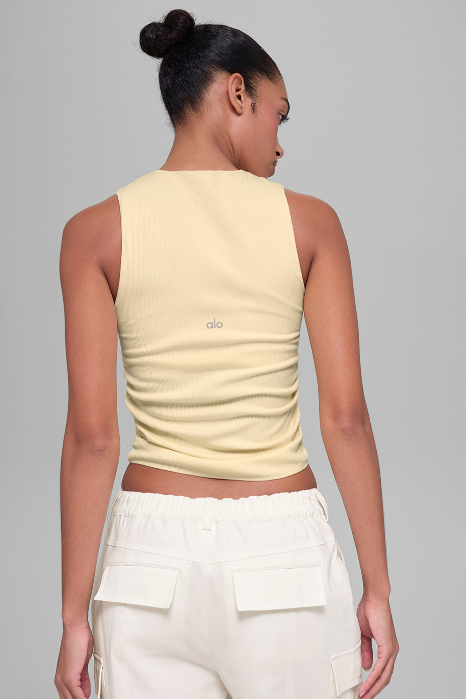 alo Ribbed En Pointe Tank - Candlelight Yellow
