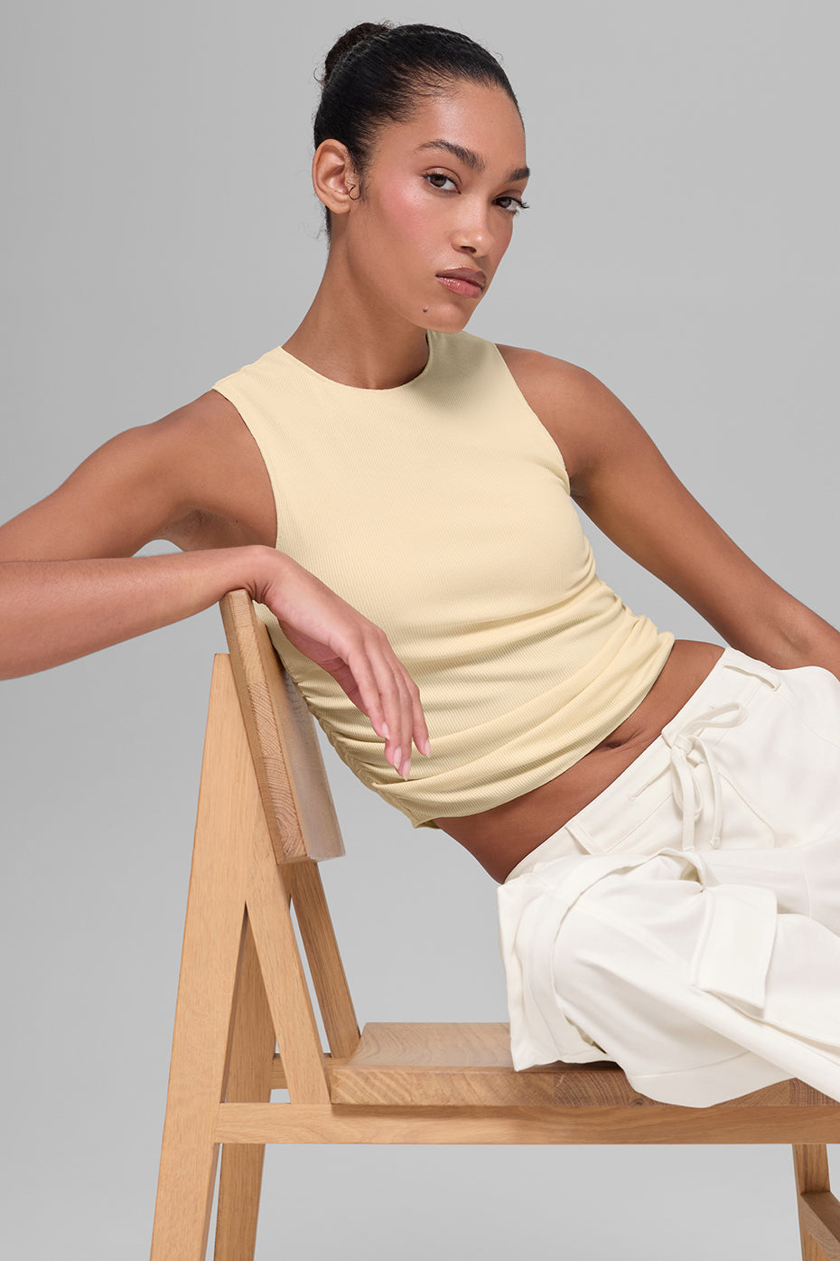 alo Ribbed En Pointe Tank - Candlelight Yellow