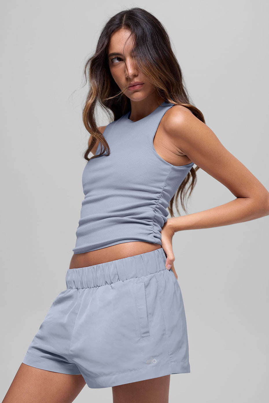 alo Ribbed En Pointe Tank - Winter Frost