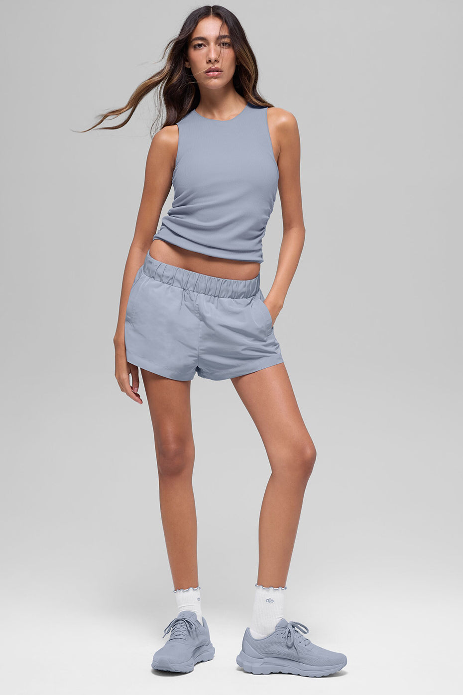 alo Ribbed En Pointe Tank - Winter Frost